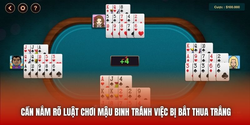 Cần nắm rõ luật chơi mậu binh tránh việc bị bắt thua trắng
